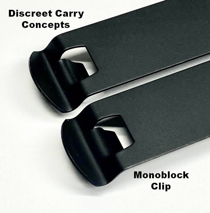 Spring steel metal holster belt clip.